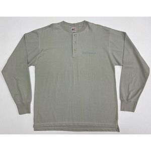 Vintage Rod Stewart Long‎ Sleeve Grey Shirt 3 Button Henley One Size Fits All